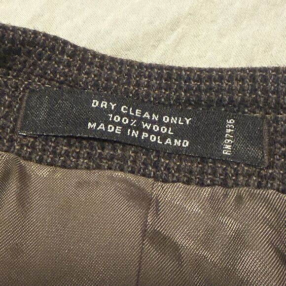 Vintage 80s/90s Pronto Uomo 42S Wool Blazer Brown Micro Check Ventless Poland - Picture 5 of 9